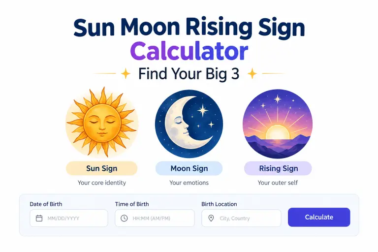 Sun Moon Rising Sign Calculator — Find Your Big 3
